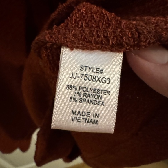 Zenana Long Sleeve Oversized Button Up Cinnamon Rust Tunic Blouse Plus 3X - Picture 6 of 8